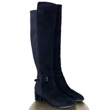 Clarks Poise Orla Black Suede Stretch Back Over The Knee Boot Sz 7