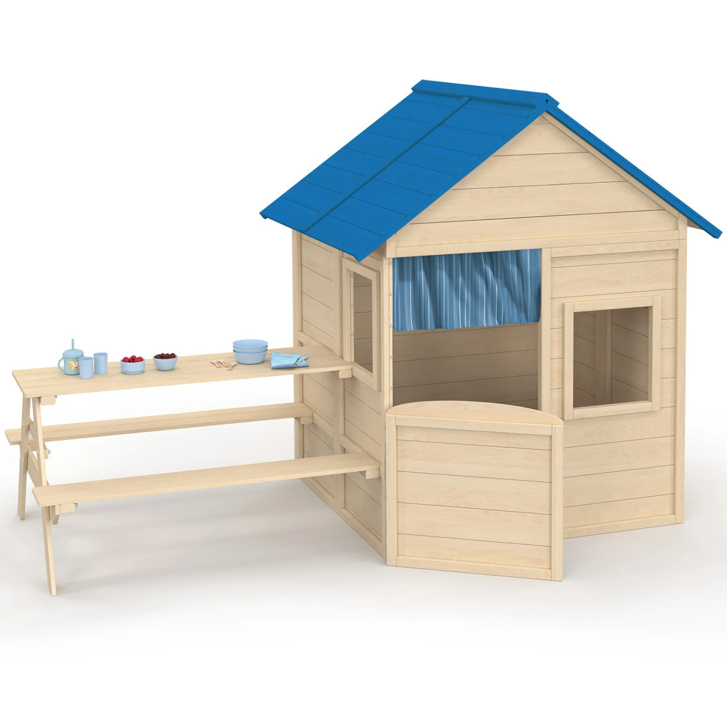 Maisonnette enfant bois ODYSSEY en pin traité avec table intégrée
