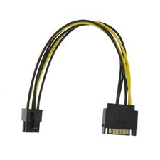 Video Card GPU Power Supply Cable 8.6inch 22cm 1 Pack SATA 15 Pin to 6 Pin