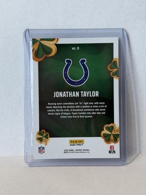 Jonathan Taylor Panini Instant Lucky Clover Promo Super Rare 🍀 | eBay