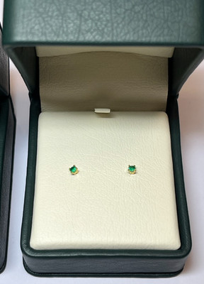 Neue natürliche kolumbianische Smaragd 18k Gold Ohrringe - schöne lebendige Farbe!