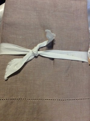 Pottery Barn Two Belgian Linen King Shams Smokey Quartz NWOT Sample Hemstitch