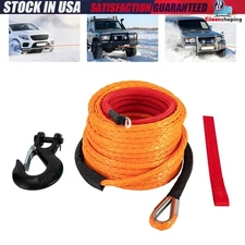 3/8" x 60 Synthetic Winch Rope Line Recovery Cable 19854 LBS for UTV Jeep Winch