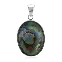 Cavill AnhäNger 925 Silber Abalone Muschel Weisser Quarz 7,53Ct Oval