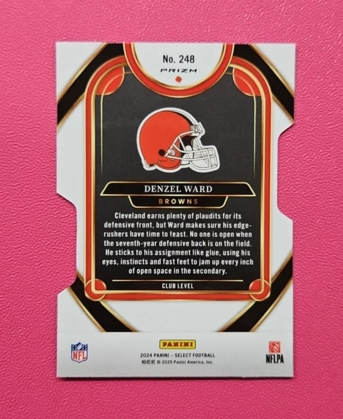 Denzel Ward - Browns - 2024 Select - Club Level - Silver Die-Cut Prizm - #248 - Image 2 of 2