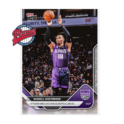 Russell Westbrook 25,000 Pts 2,000 STL 2025-26 NBA Topps NOW Card 104 In Hand