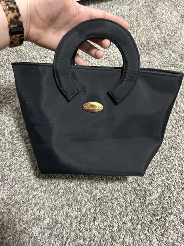 Mini sac Christian Dior noir doré luxe preppy nylon
