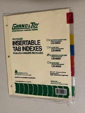 Grand & Toy - Recycled Insertable Tab Indexes - Multicolor
