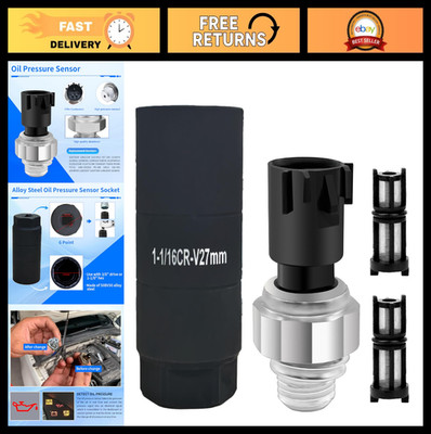 Oil Pressure Sensor Switch & Filter Socket Replacement for Chevy GMC Silverado T