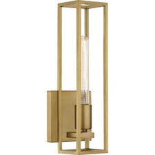 Quoizel LGN8605 Brass Leighton Single Light 14"H Bathroom Sconce