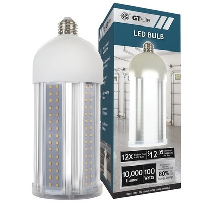 100W LED Corn Cob Light Bulb 10000 Lumen Daylight 500W Equivalent E26 Base