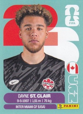 Panini Sticker Fußball WM 2026 Nr. CAN 2 Dayne St. Clair Bild NEUWARE Canada