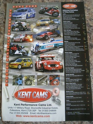 KENT PERFORMANCE CAMS LTD VERTEILER MONTAGEZENTREN WERBUNG CA. A4 FEILE R