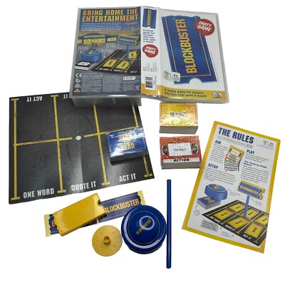 The Blockbuster Party Game 4+ Players Ages 12+ Needs 2 AAA Batteries Big Potato