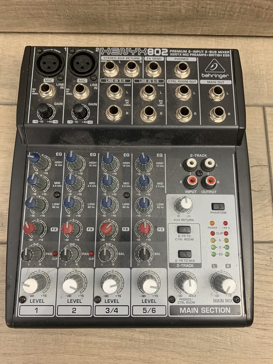 Behringer Xenyx 802 8 Channel Mixing Console | Fader-Type