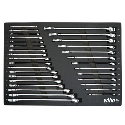 Wiha Combination Wrench Tray Set - SAE and Metric (31-Piece)