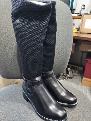 New VAN ELI Vimy Ultrasleek Black Boots size 4.5 M  Retail $340