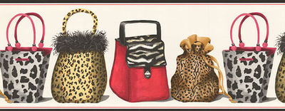 Wild Thing Animal Skin Purses on Sure Strip Wallpaper Border RU8201B