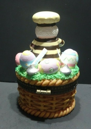 Figurina da collezione Kurt Adler Mr. Hershey Elf Easter Trinket Box Hershey's - Foto 3 di 11