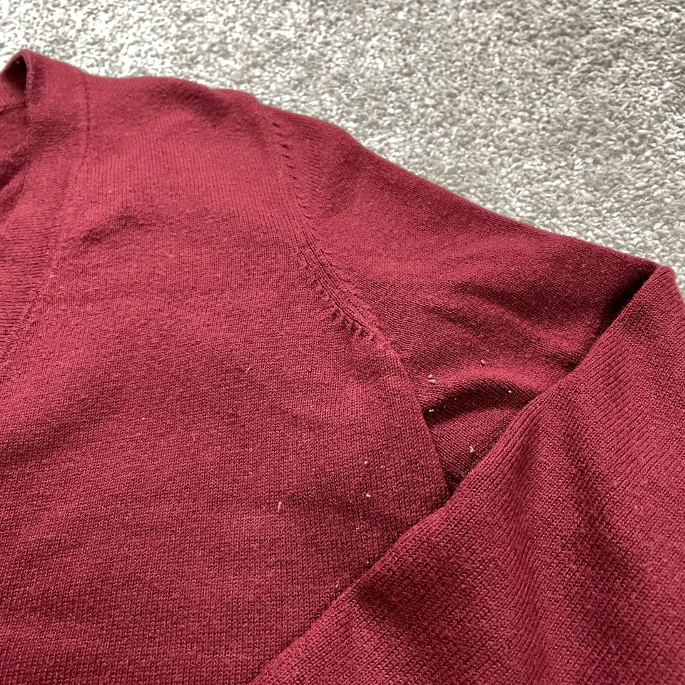 Lands' End Sweater Cardigan Women XS Red Button Down Knit Casual Pockets Ladies - Image 3 of 4