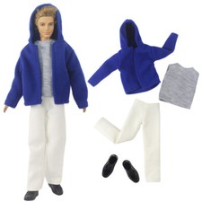 Blue Fashion Doll Clothes For 12" Boy Doll Outfits Hoodies 1/6 Dolls Accessories