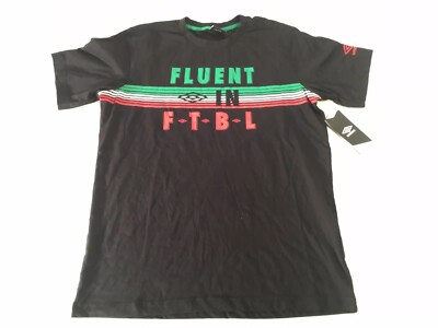 NWT Umbro Soccer Tshirt Mens Medium Black Fluent In FTBL