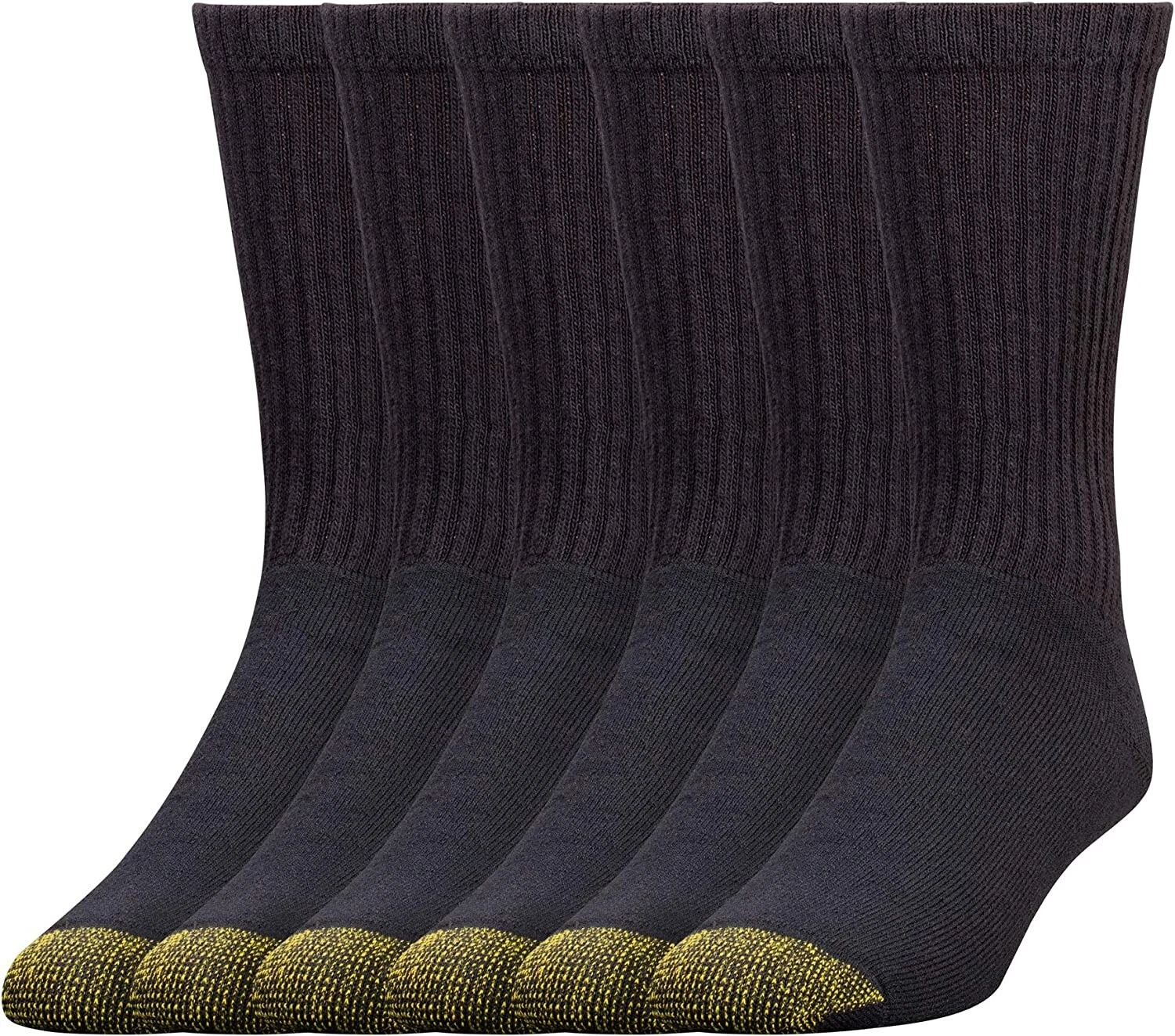 Gold Toe Men's 656s Cotton Crew Athletic Socks, Multipairs 3 Pairs or 6 Pairs