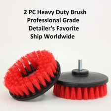 2 Pcs Heavy-Duty 5" Scrub Brushes for Car Carpet & Mat with Drill Attachment