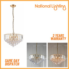Image of SID 3 Way Dimmable Pendant Chandelier E14 LED Ceiling Lights with Clear Droplets