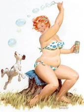 Vintage Hilda Plus Size Girl Reproduction Print 8 x 10