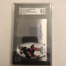 Teemu Selanne 2023 Leaf In The Game Used Hockey  Autographed 1/30 SGC 8