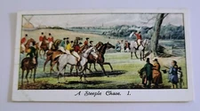 1930 Mitchell's Old Sporting Prints Tobacco A Steeple Chase #23 Horse Event