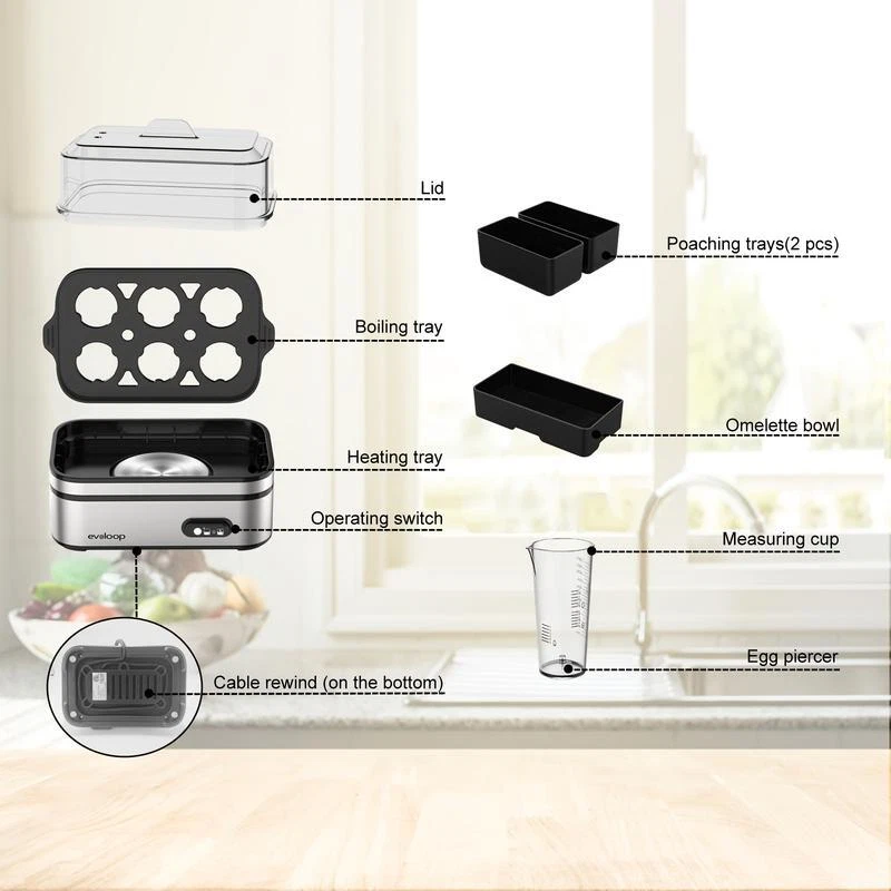 6-Cup BPA-Free Electric Egg Cooker for Perfect Hard Boiled Eggs