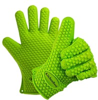 Best Silicone Kitchen & Bbq Gloves Green - Highest Heat Rated Cooking Mitts ... on sale Best Silicone Kitchen & Bbq Gloves Green - Highest Heat Rated Cooking Mitts ... on sale