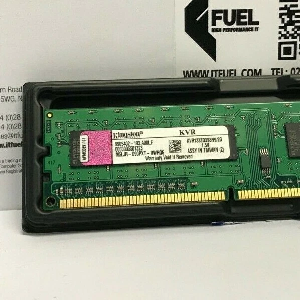 KINGSTON 2GB PC3(DDR3)  10600U Ram  KVR1333D3S8N9/2g - Image 3 of 3
