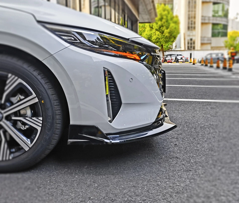 For Nissan Sentra 2024-2025 Sedan Gloss Black Front Lip + Rear Trunk Spoiler ABS — 第 3/4 张图片