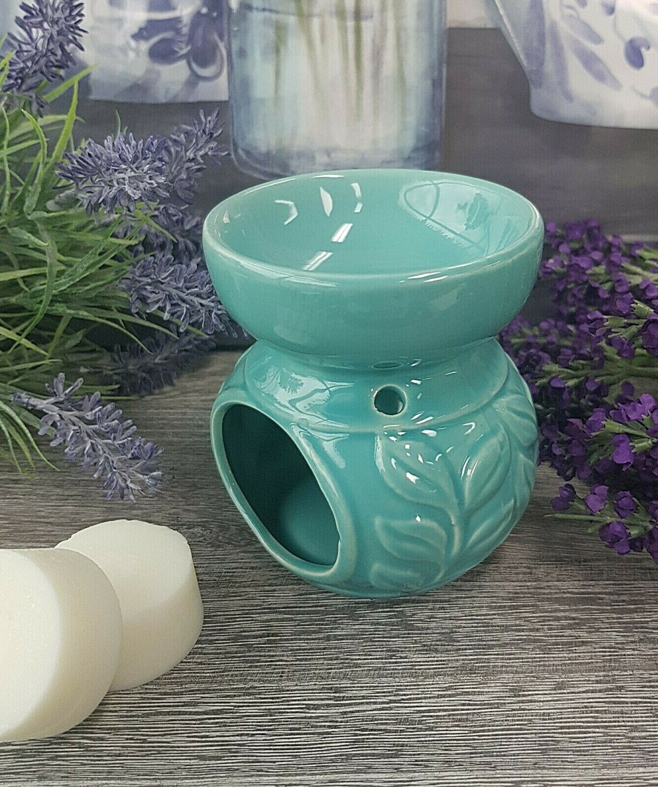 Ceramic Oil Burner Aqua for Essential Oils Wax Melts Aromatherapy 10cm Leaf eBay