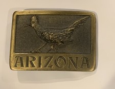Arizona Roadrunner Southwestern Desert Bird VTG 1984 Belt Buckle Sanchez Bronze