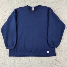 VTG 90s Russell Athletic Navy Blue Blank Crewneck Sweatshirt Womens Large