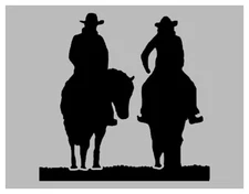 Cowboy Cowgirl Riding Horses Stencil 8.5" x 11" FREE SHIPPING