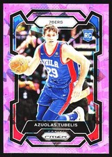 Azuolas Tubelis 2023-24 Panini Prizm Pink Ice Prizm RC Philadelphia 76ers RC
