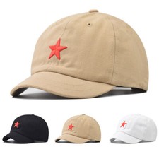Men Short Brim Trucker Baseball Cap Star Embroidery Sun Hat Adjustable New