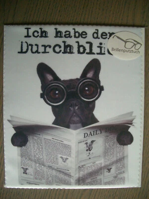 AMSEL 5 x Brillenputztücher "Ich habe den Durchblick" Microfaser Sonderposten