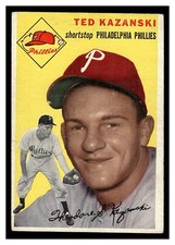 1954 TOPPS TED KAZANSKI #78 ROOKIE CARD PHILADELPHIA PHILLIES MID HIGHER GRADE. rookie card picture