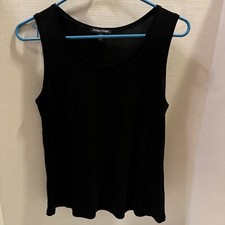 Eileen Fisher black silk tank top lightweight soft Size Small