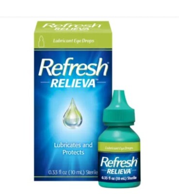 Refresh Relieva Lubricant Eye Drops Preserved Tears, o.33 Oz ( 10 ml ) Fast Ship
