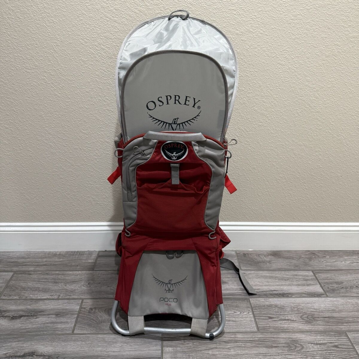 Osprey Poco Plus Red Infant Child Carrier w/ Sun Shade Red Osprey Poco Plus Red Infant Child Carrier w/ Sun Shade Red
