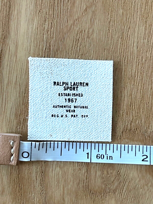 Vintage dead stock Polo Ralph Lauren labels printed canvas logo