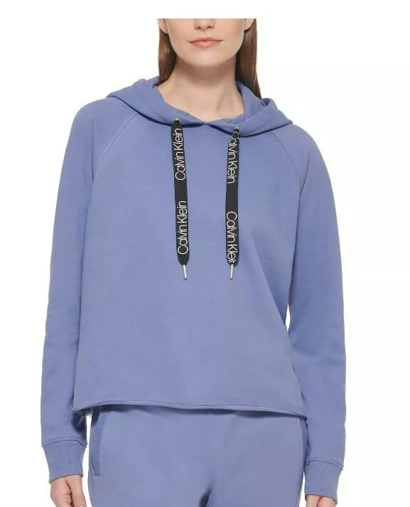 NEW Calvin Klein Pullover Logo Hoodie Women's M -Blue Dusk Fleece Sweatshirt  $59 | eBay