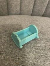 Fisher Price Vintage House Little People Replacement Blue Cot Crib 80s 70s